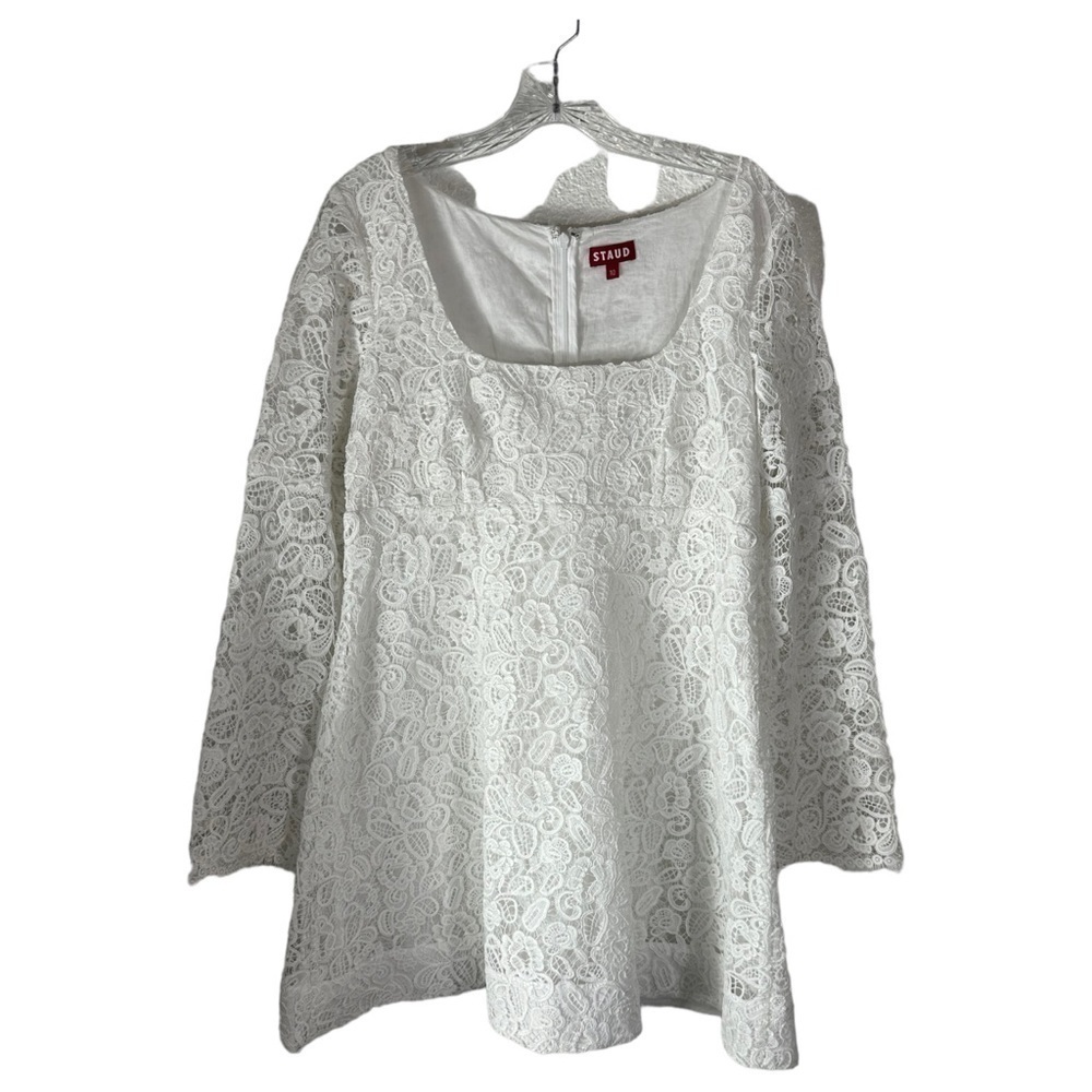 STAUD Beth Long Sleeve Lace Minidress SZ 10 - Picture 7 of 7